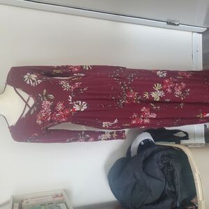 Floral Burgundy Maxi Dress